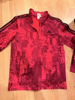 adidas Red Maroon Camo Zip Track Jacket